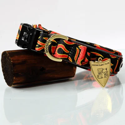 Dogness Collar perro clasico reflectivo llamas M dogness SKU DG001