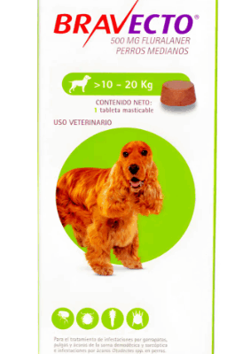 Bravecto farm. perro antipulgas 10-20 kg 500 mg bravecto SKU 101725
