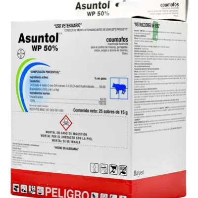 bayer farm. perro antipulgas asuntol wp 50 % bovino bayer SKU by901