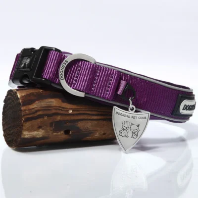 Dogness Collar perro clasico reflectivo purpura L dogness SKU DG140