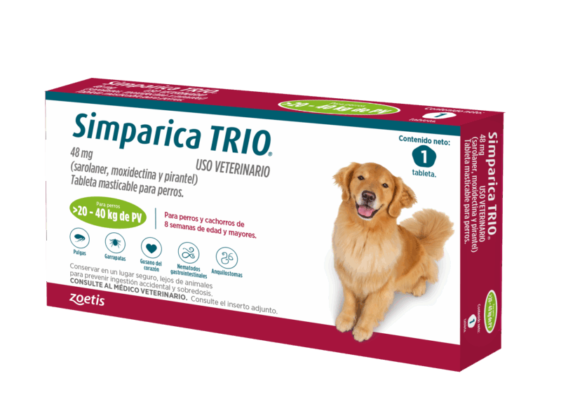nupec Farm. perro simparica trio 20-40 kg 1 tabletas nupec SKU nu902