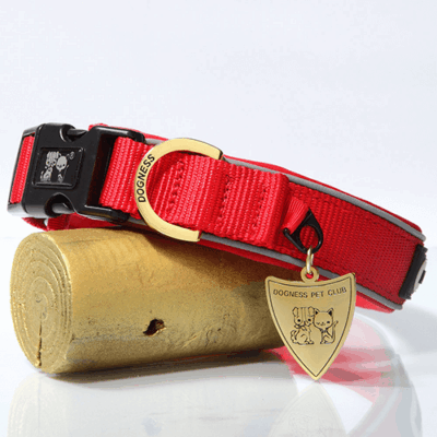 Dogness Collar perro clasico reflectivo rojo S dogness SKU DG019