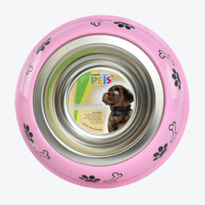 fancy pet Comedero perro acero base decorada 16oz fancy pets SKU fl8157