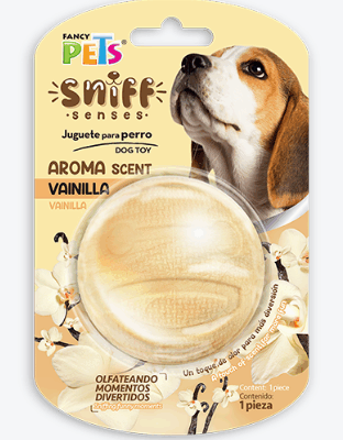 fancy pet juguete perro pelota sniff c/aroma vainilla fancy pets SKU fl9446