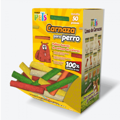 Fancy pet Carnaza perro palitos colores huecos 1 pieza SKU FL3810