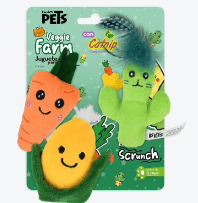 Fancy pet Juguete gato 3 pack vegetales SKU FL9642